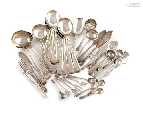 A mixed lot of silver flatware, various dates and makers, co...