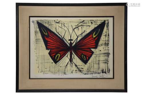 Bernard BUFFET (1928-1999). Le papillon rouge et jaune. Lith...