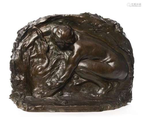 Egide ROMBAUX (1865-1942), Léda et le cygne. Bronz…