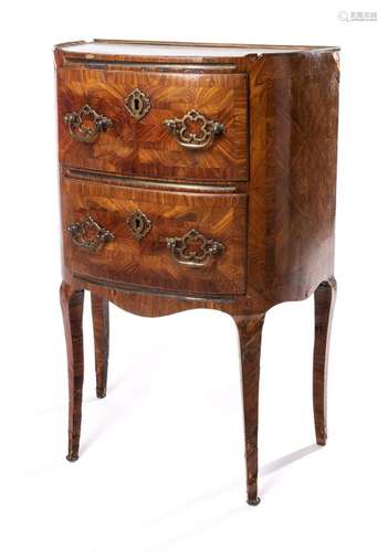 Commode en demi-lune italienne en bois de placage …