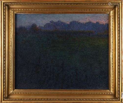 ÉCOLE MODERNE. Paysage. Huile sur toile, porte la …