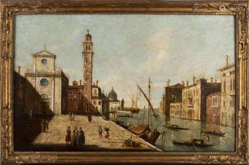 ECOLE du XVIIIe siècle. Vue de VENISE. Huile sur t…