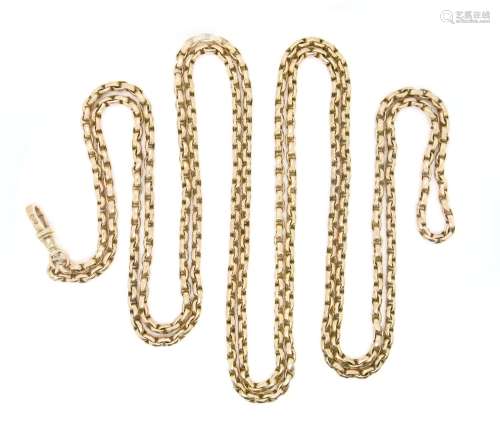 A gold longuard chain, 152cm long, 47g