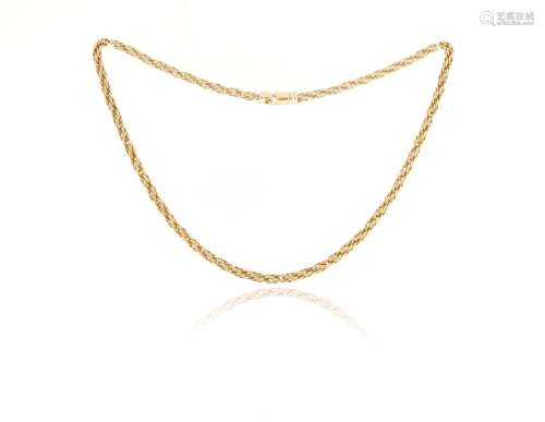 A gold fancy-link necklace, 46cm long, 36g