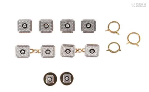 A set of early 20th century square-form dress cufflinks and ...