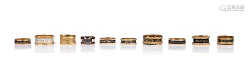 Ten gold mourning rings, late 18th - mid 19th century, each ...