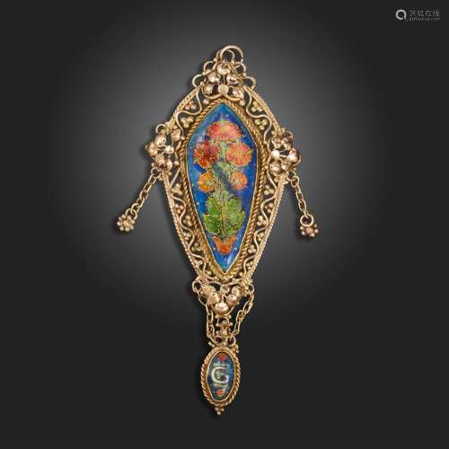 An Arts and Crafts enamel pendant, early 20th century, the e...