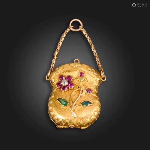 A Regency two-colour gold locket pendant, in the form of a p...