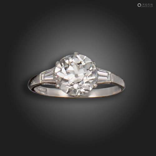 A diamond solitaire ring, the old circular-cut diamond weigh...