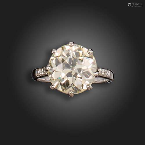 A diamond solitaire ring, the transitional round brilliant-c...