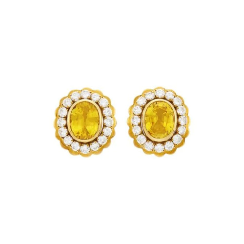 Van Cleef & Arpels Pair of Gold, Yellow Sapphire and Dia...