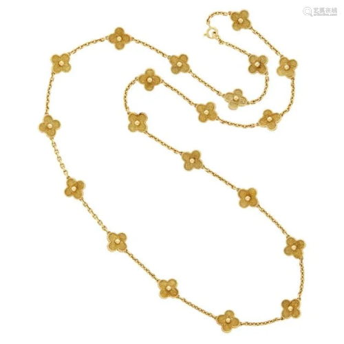 Van Cleef & Arpels Gold 'Alhambra' Necklace