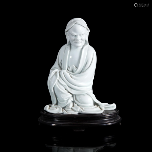 A Chinese blanc de Chine figure of Bodhidharma 德化瓷菩提达