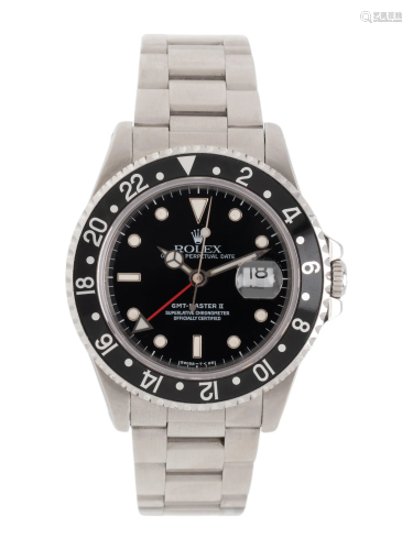 ROLEX, REF. 16710 STAINLESS STEEL 'OYSTER PERPETUAL GMT...