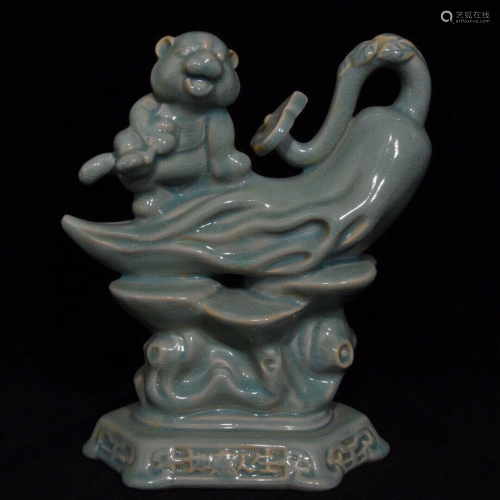 Vintage Chinese Ru Kiln Ruyi Porcelain Statue