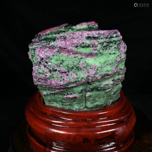 Beautiful Zoisite & Ruby Original Stone Statue