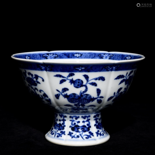 Chinese Qing Dy Blue And White Porcelain Bowl