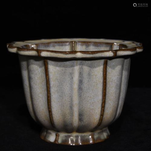 Old Variable Glaze Jun Kiln Porcelain Flowerpot