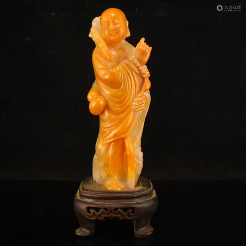 Qing Dy Tianhuang Stone Buddhism Arhat Statue