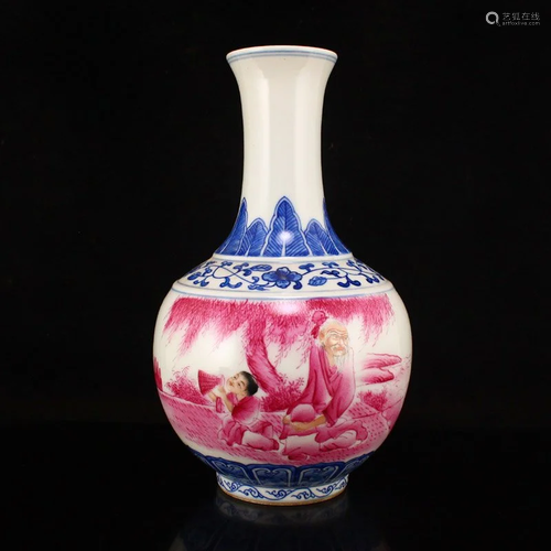 Chinese Qing Dynasty Blue And White Porcelain Vase