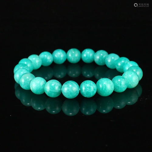 9 MM Tian He Stone Blus Beads Bracelet