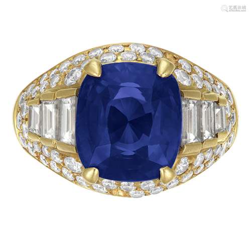 BULGARI SAPPHIRE AND DIAMOND 'TROMBINO' RING