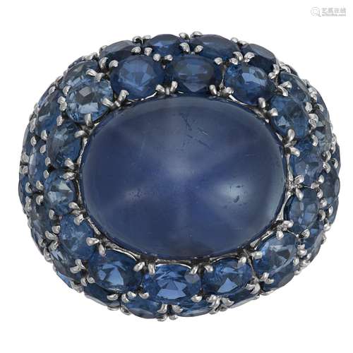 CARTIER STAR SAPPHIRE AND SAPPHIRE RING