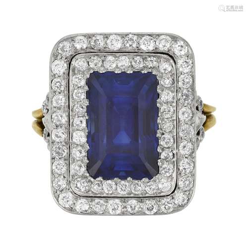 TIFFANY & CO. BELLE ÉPOQUE SAPPHIRE AND DIAMOND RING