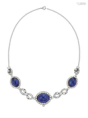 SAPPHIRE AND DIAMOND NECKLACE