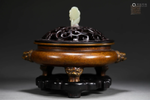 Animal ear incense burner in Qing Dynasty