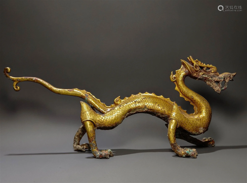 Bronze gilded dragon of Tang Dynasty