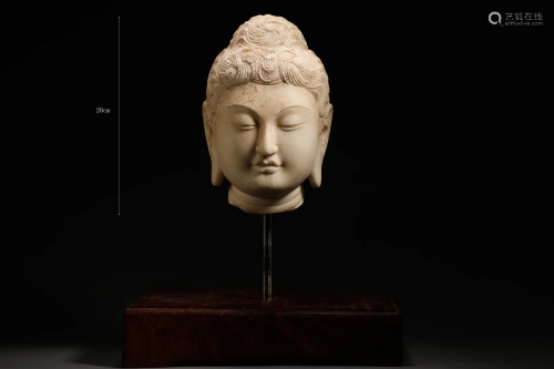 White marble Buddha head of Northern Wei Dynasty