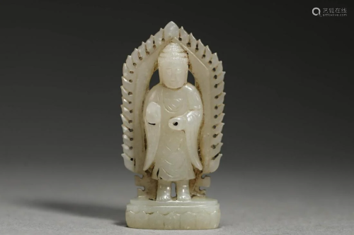 White jade Buddha in Ming Dynasty