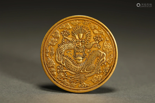 Pure gold coins of Qing Dynasty