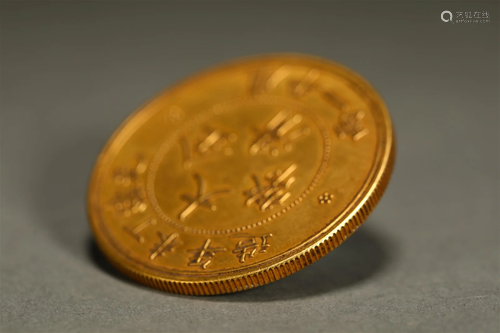 Pure gold coins of Qing Dynasty