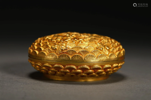 Song Dynasty pure gold cover box