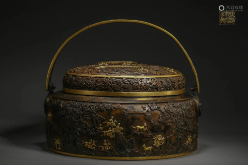 Bronze gilded hand stove in Qing Dynasty