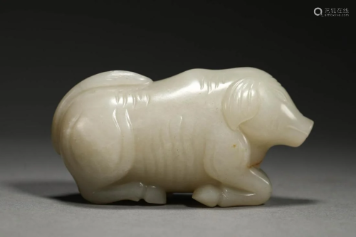 White jade pig in Ming Dynasty