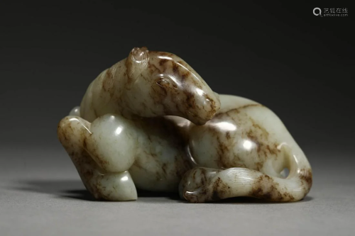 White jade horse in Ming Dynasty