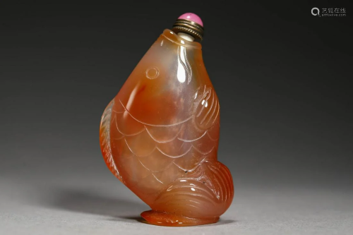 Agate cigarette pot in Qing Dynasty
