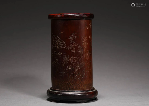 Bamboo carving pen holder in Qing Dynasty