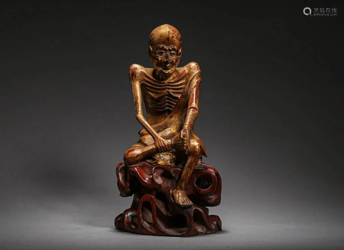 Wooden arhat statue of Qing Dynasty