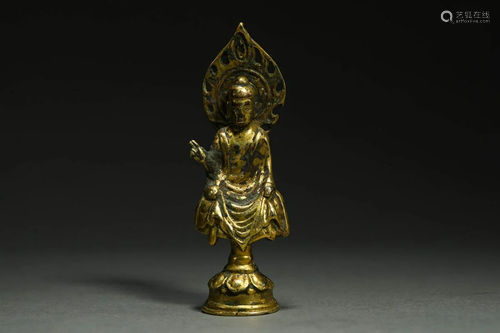 Bronze gilded Buddha statue of Northern Wei Dynasty