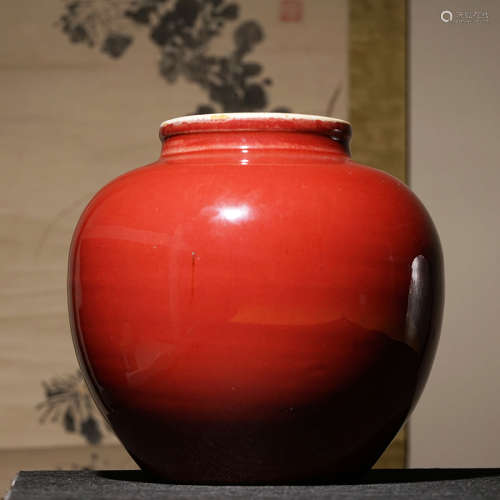 清中期 钧红釉罐