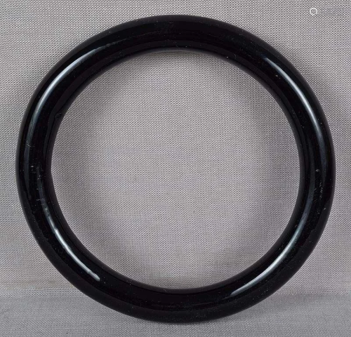 19c Chinese Peking glass black bangle BRACELET