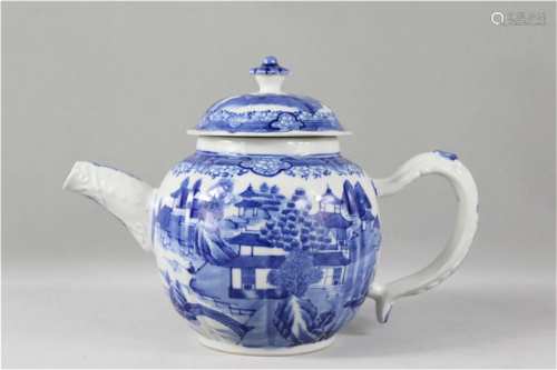 A Chinese Blue and White Porcelain Tea Pot with Lid