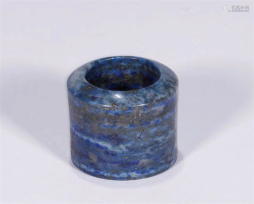 A Chinese Carved Lapis Lazuli Ring