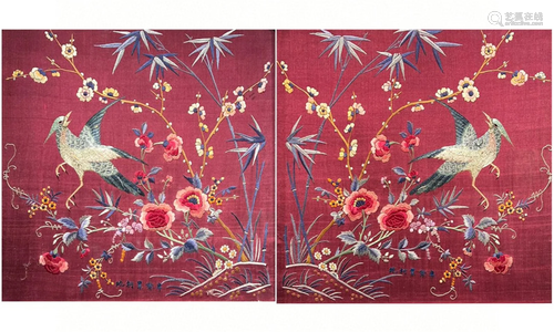 Pair of Chinese Embroideries