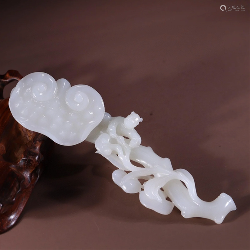 A Chinese Carved Jade Ruyi