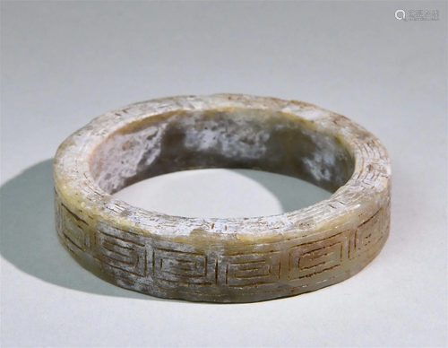 A Chinese Carved Jade Bracelet